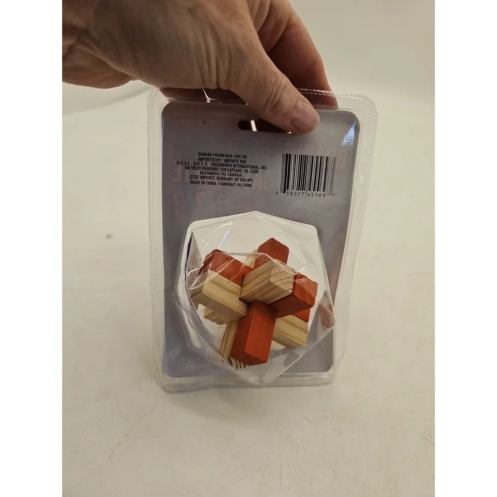 BRAIN TEASER CASSE-TETE  Real Wood 3-D PUZZLE. New.‎ factory sealed.